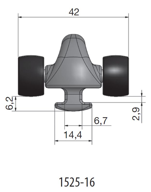 Trykkslider 16mm webbing små
