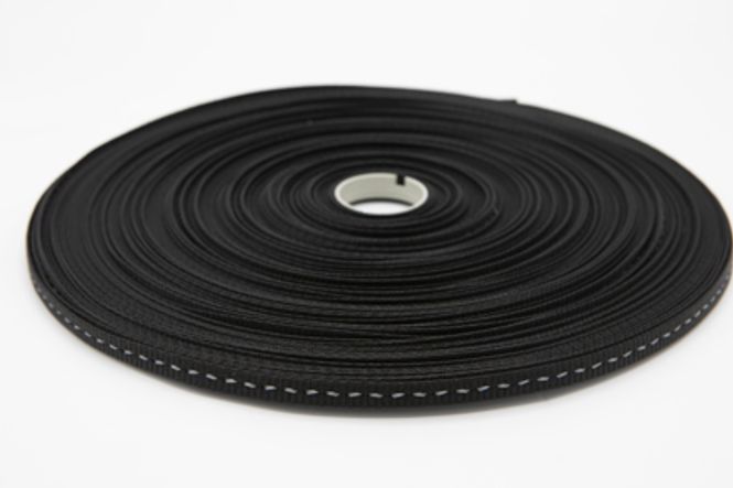 Hovedbilde PP bånd 10 mm m/refleks 1 stripe sort