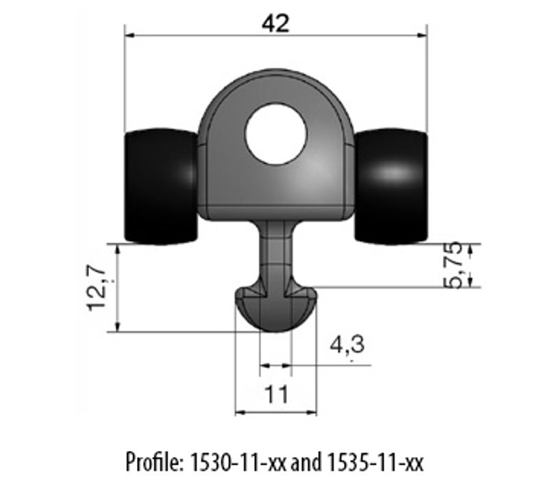 Trykkslider 11mm m/svivel